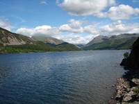 Loch, Lake, Waterfall in Ennerdale, England Loch, Lake, Waterfall in Cumbria, England