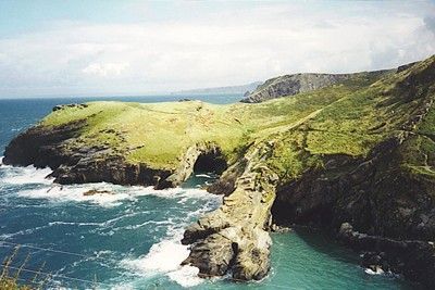 Beach in Tintagel, England Beach in Cornwall, England