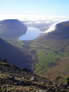 Loch, Lake, Waterfall in Wasdale Head, England Loch, Lake, Waterfall in Cumbria, England