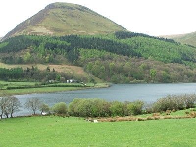 Loch, Lake, Waterfall in Buttermere, England Loch, Lake, Waterfall in Cumbria, England