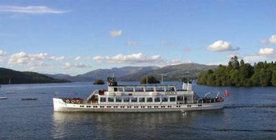 Loch, Lake, Waterfall in Windermere, England Loch, Lake, Waterfall in Cumbria, England